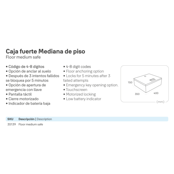 Caja fuerte de piso - Imagen 3