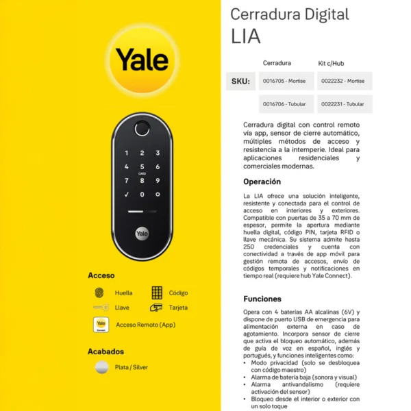 Cerradura Digital LIA (Embutir) - Imagen 4