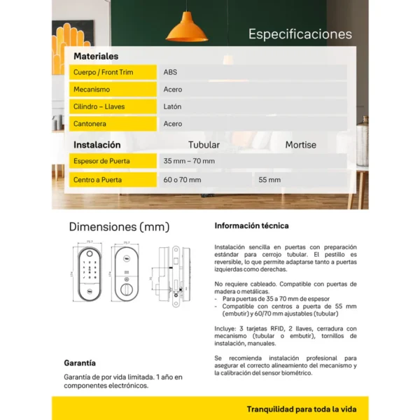 Cerradura Digital LIA (Embutir) - Imagen 5