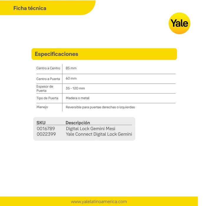 Cerradura Digital de Embutir Gemini + Módulo para abrir desde el celular - Imagen 9